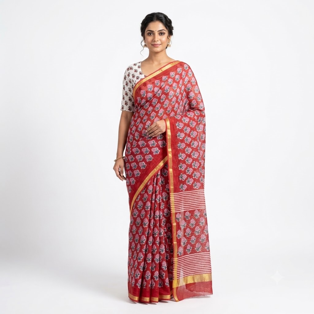 Rose Blush Zari Woven Saree