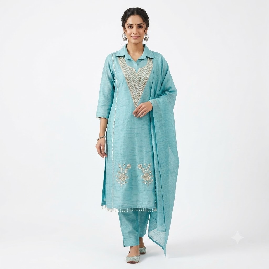 Elegant Sky Blue Ethnic Wear for Women