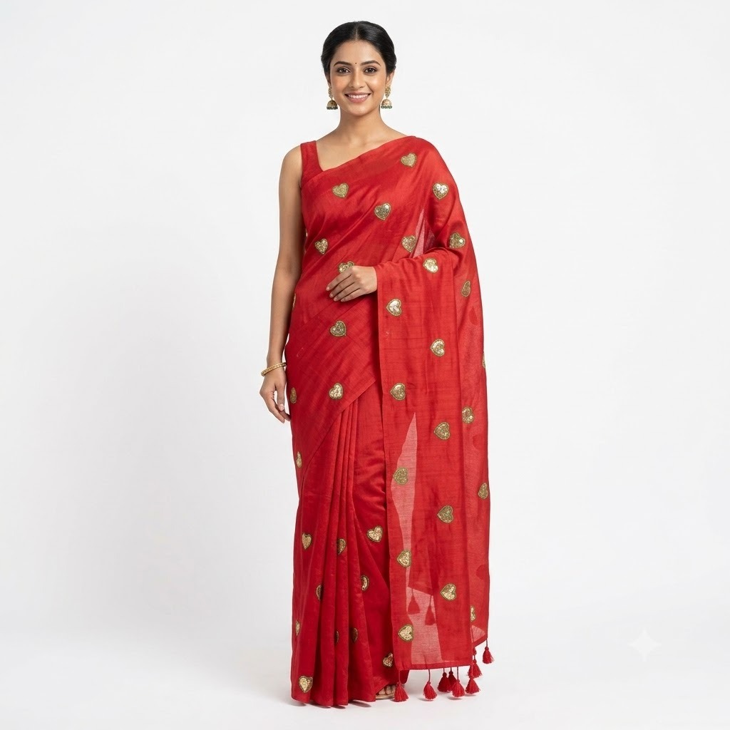 Crimson Goddess Georgette Saree